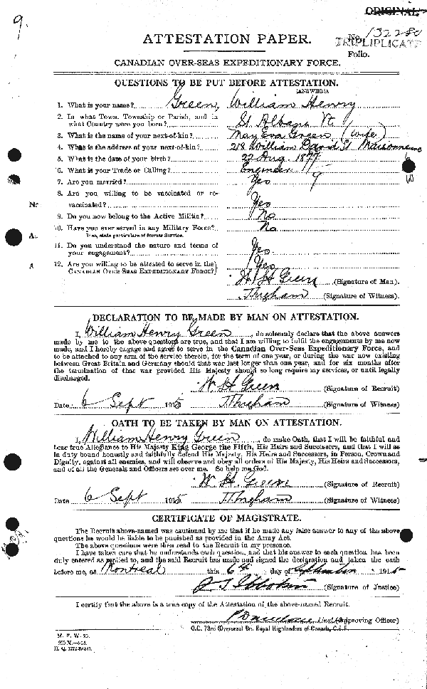 Attestation Paper (page 1)