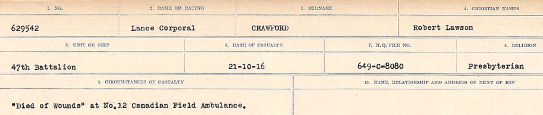 Circumstances of death registers