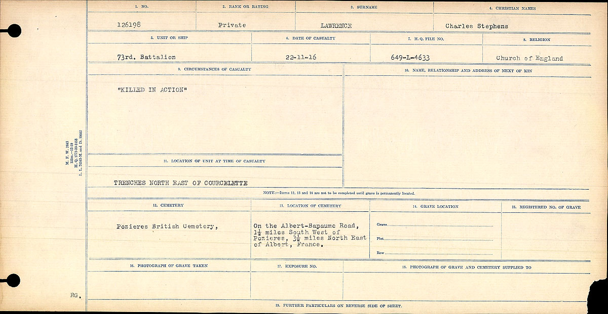 Circumstances of death registers