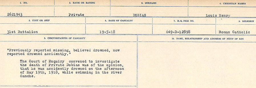 Circumstances of death registers