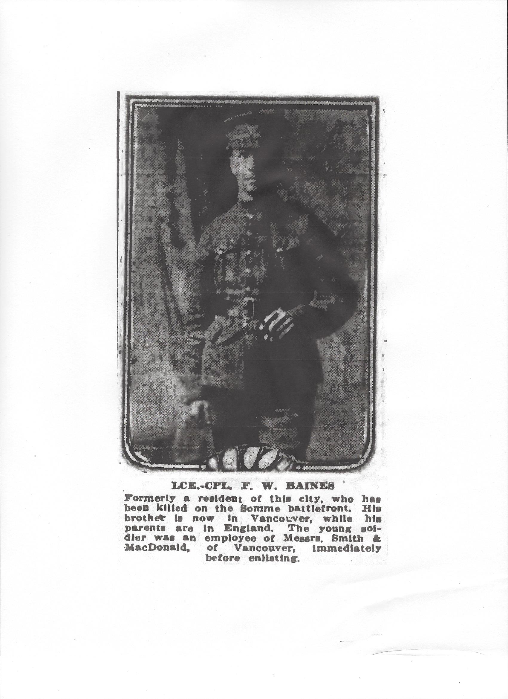 Photo de FREDERICK WILLIAM BAINES