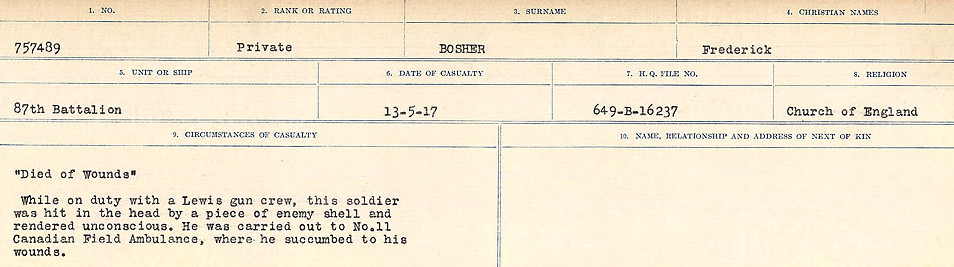 Registres de circonstances du décès