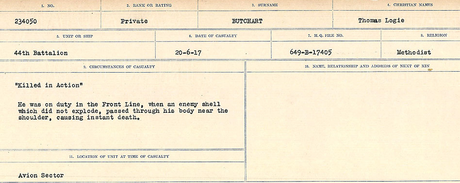 Registres de circonstances du décès