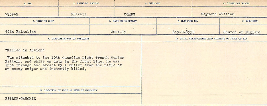 Registres de circonstances du décès