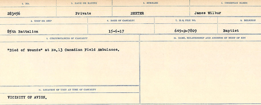 Registres de circonstances du décès
