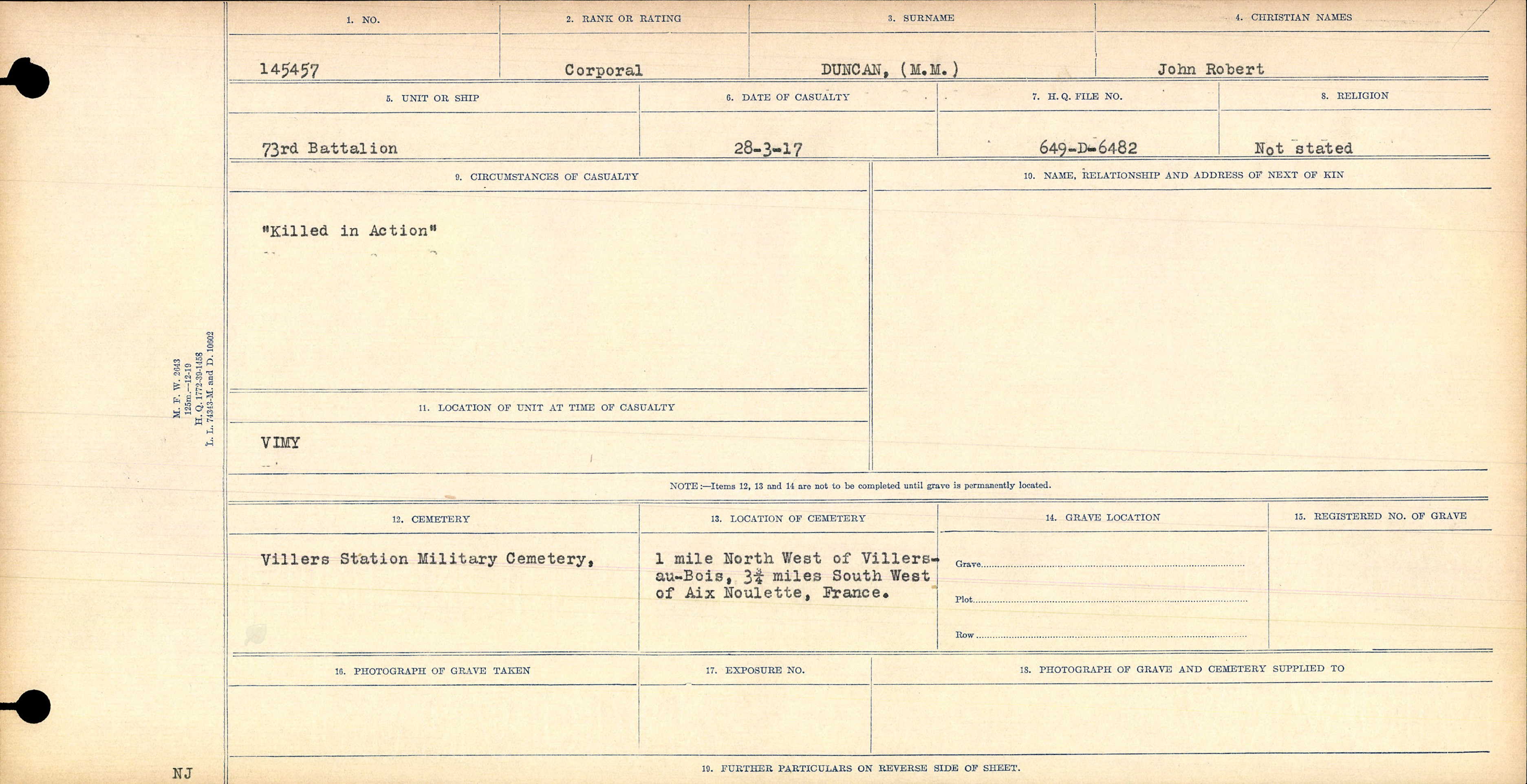 Circonstances du décès