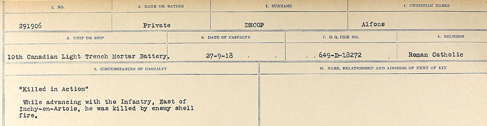 Circumstances of death registers