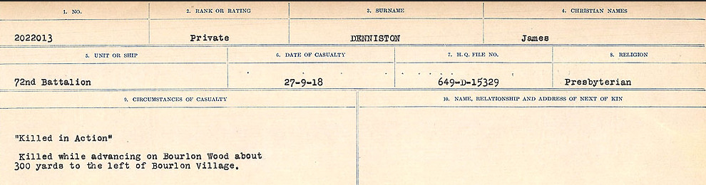Circumstances of death registers