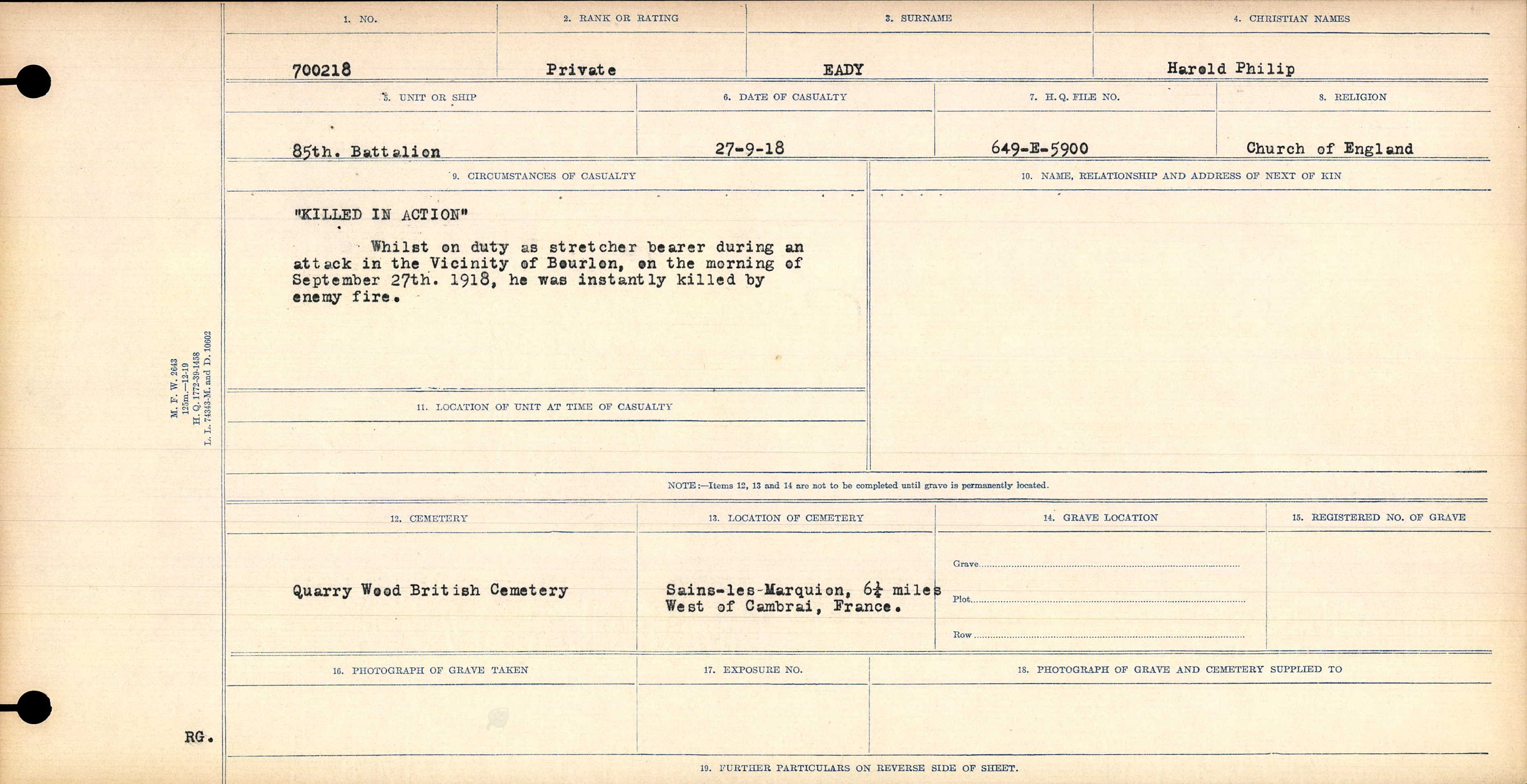 Circumstances of Death