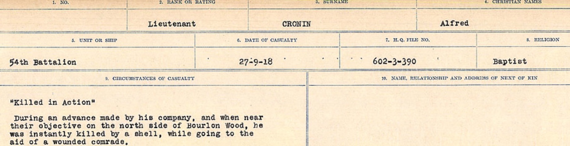 Circumstances of death registers