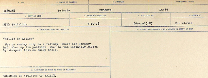 Circumstances of death registers