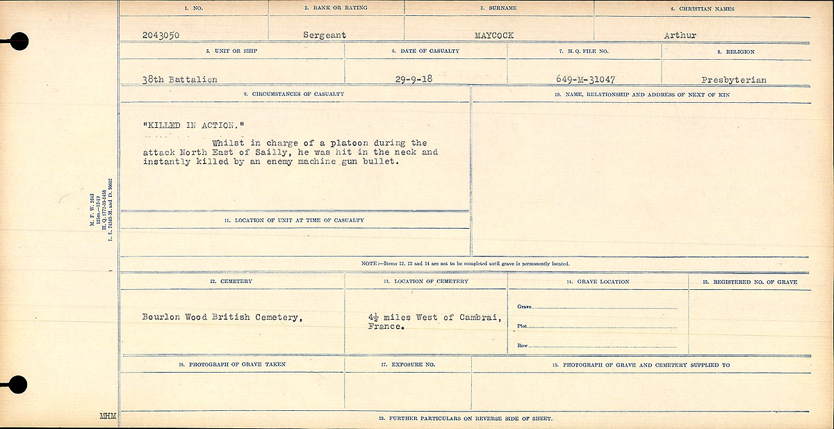 Circumstances of death registers