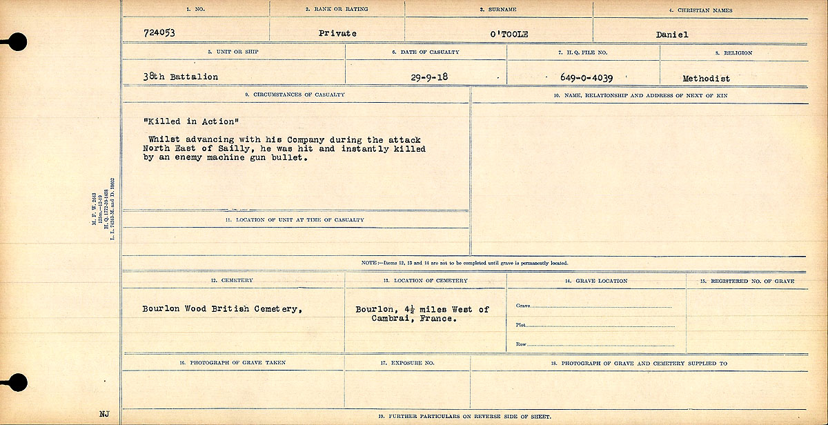 Circumstances of death registers