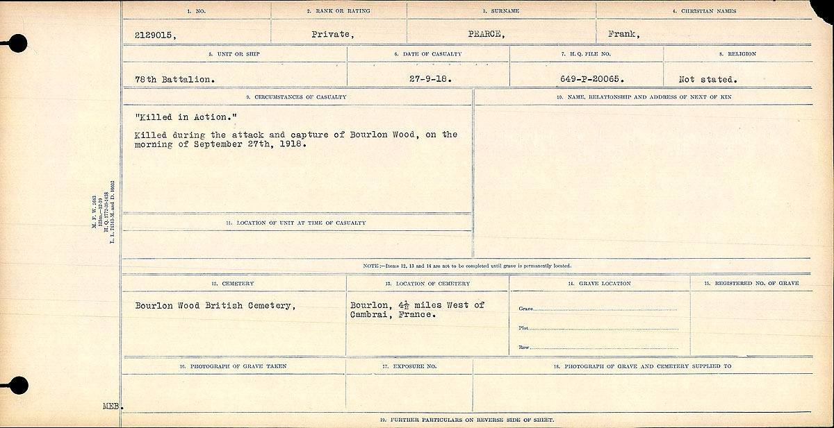 Circumstances of death registers