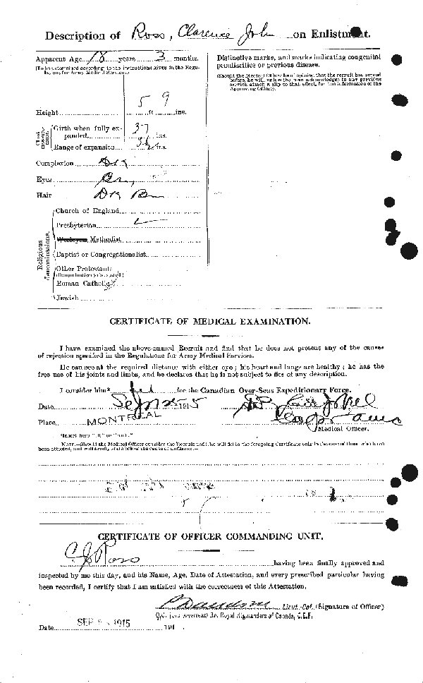 Feuille d'engagement (dos)