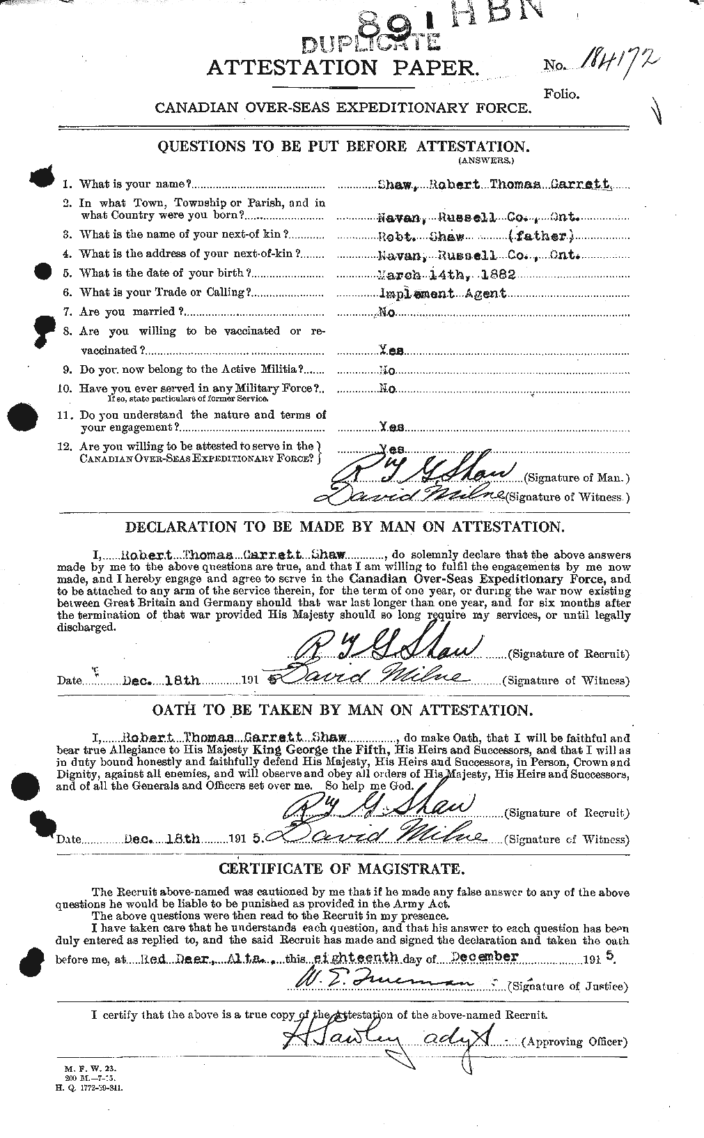 Feuille d'engagement