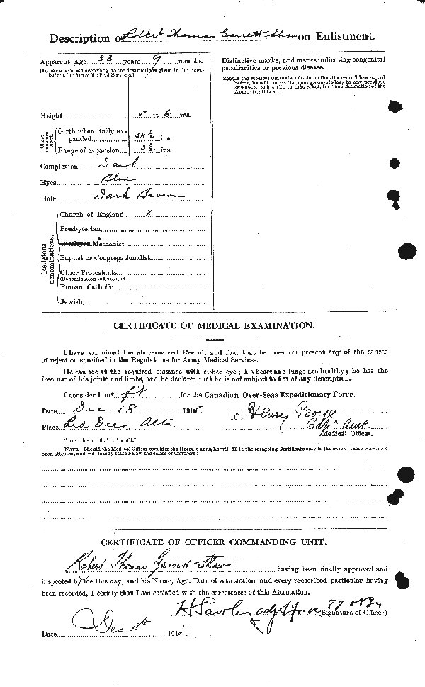 Feuille d'engagement (dos)