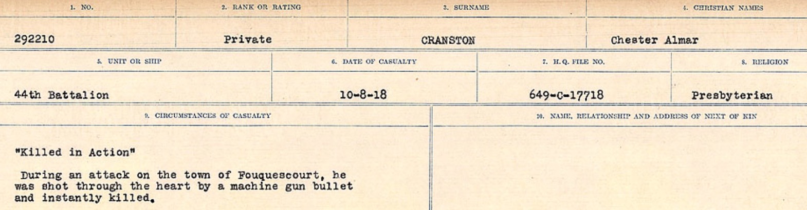 Circumstances of death registers