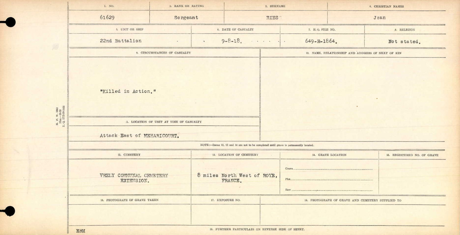 Circumstances of death registers
