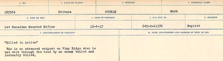 Circumstances of Death Registers