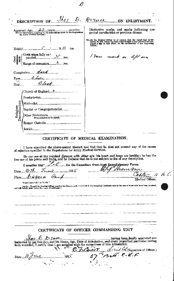 Attestation Papers (Reverse)