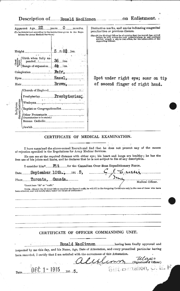 Attestation papers - Reverse