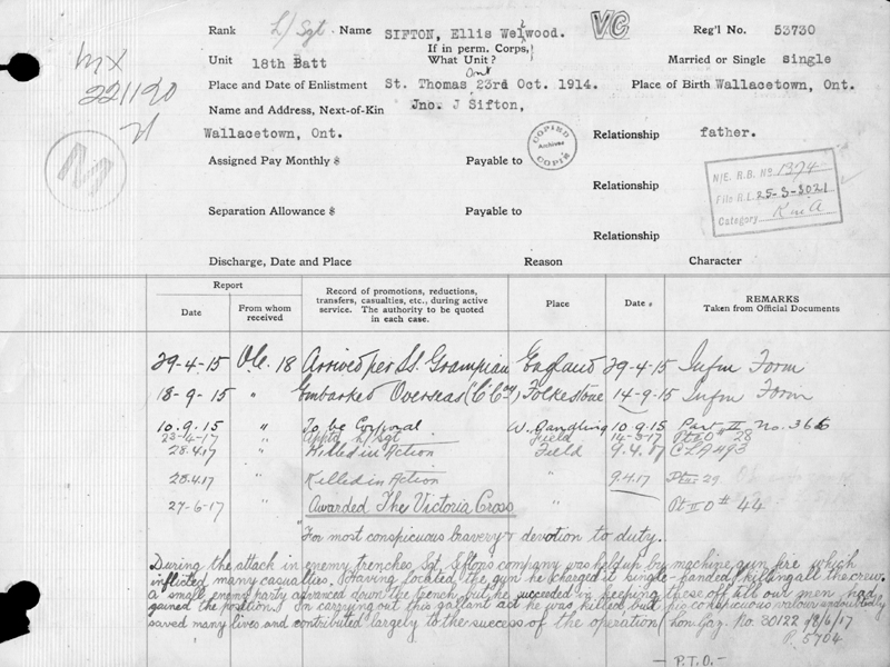 Service Records (front)