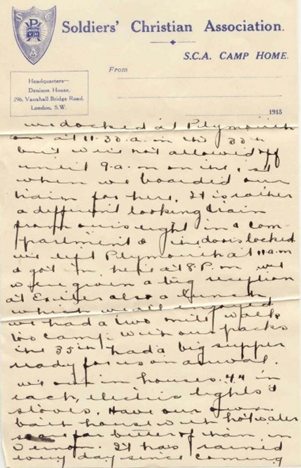 Letter written at Bramshott Camp p.2