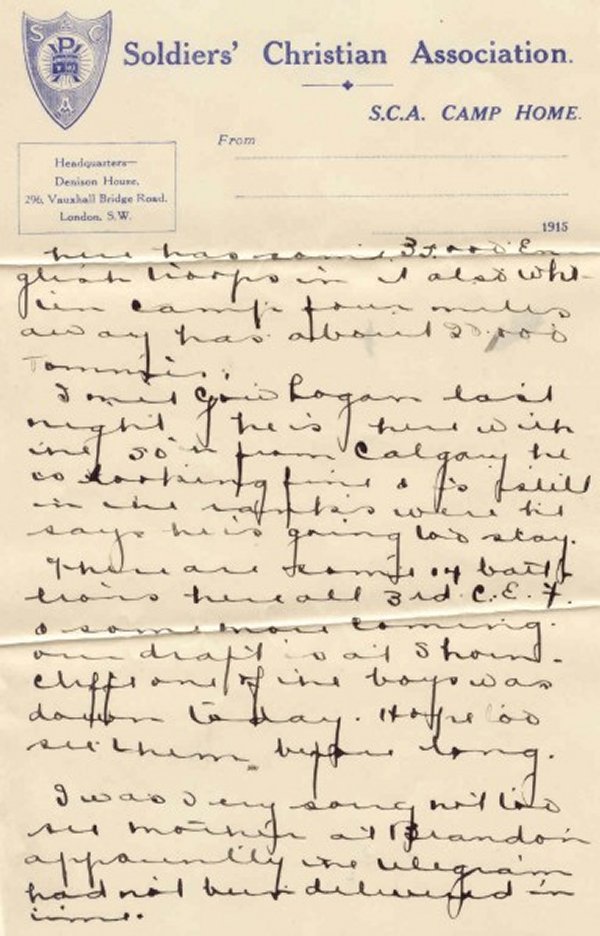 Letter written at Bramshott Camp p.4