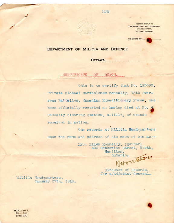 Certificate of Death