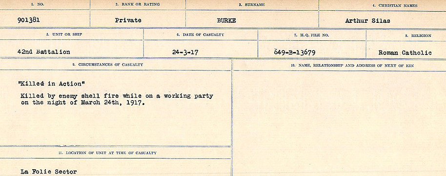 Registres de circonstances du décès