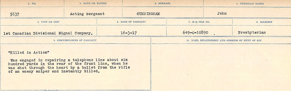 Registres de circonstances du décès