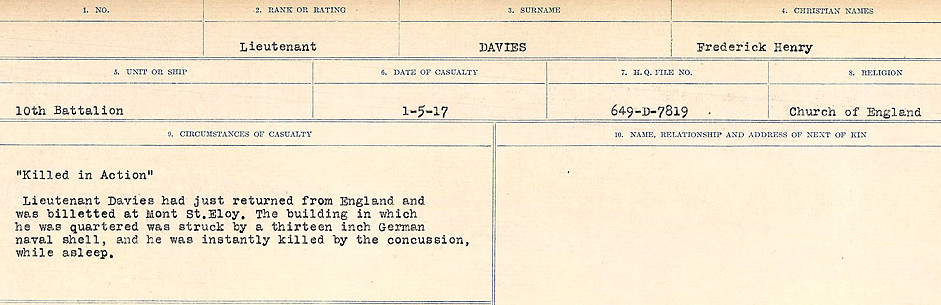Registres de circonstances du décès