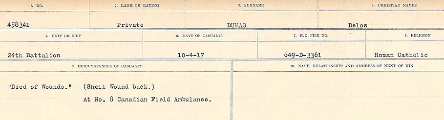 Registres de circonstances du décès