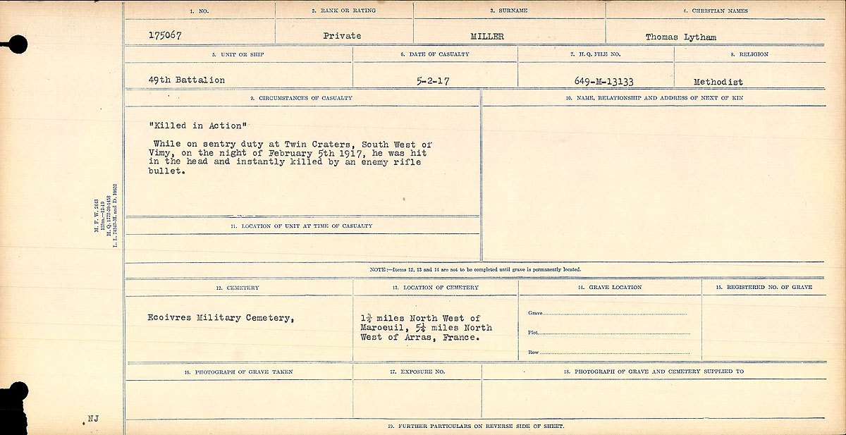 Circumstances of death registers