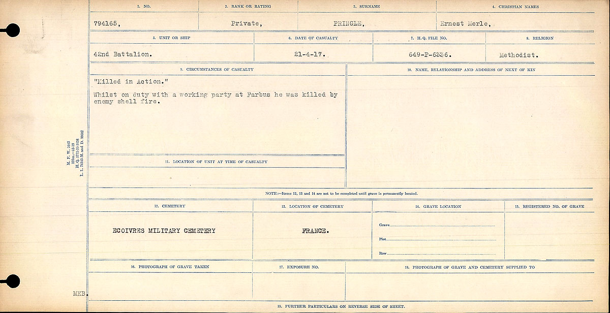Circumstances of Death Registers