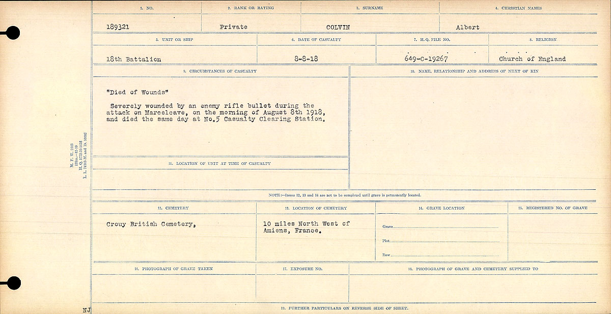 Circumstances of Death Registers