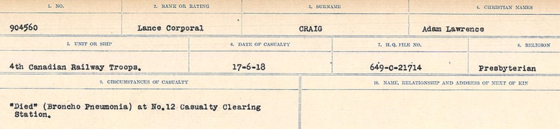 Circumstances of Death Registers