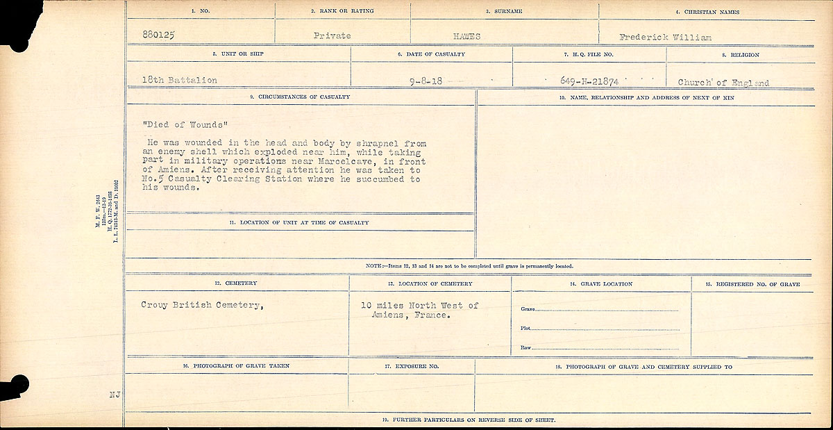 Circumstances of death registers