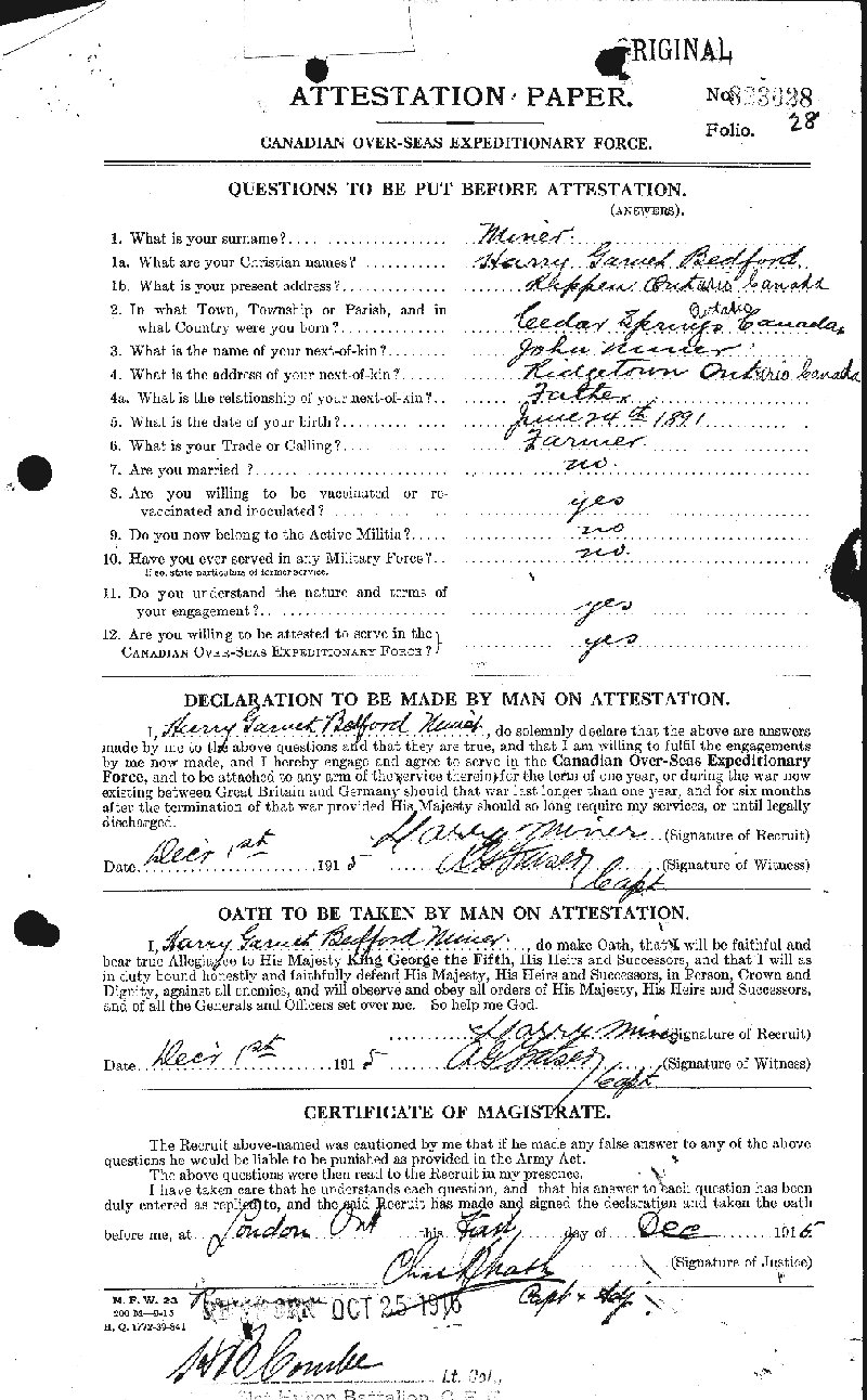 Attestation Paper (front)