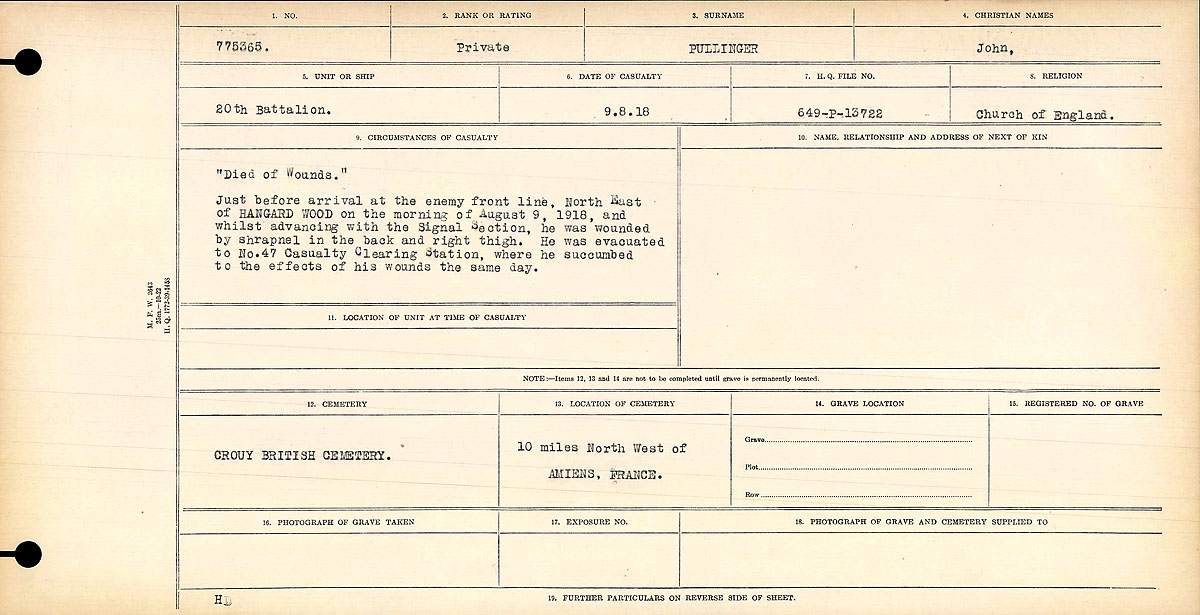 Circumstances of death registers
