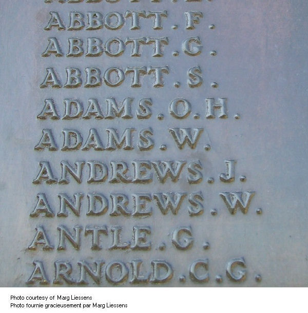 Inscription on Beaumont-Hamel Memorial