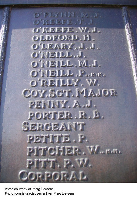 Inscription on Beaumont-Hamel Memorial