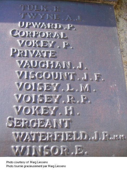 Inscription on Beaumont-Hamel Memorial