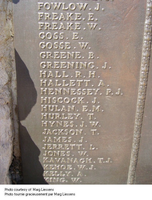 Inscription on Beaumont-Hamel Memorial