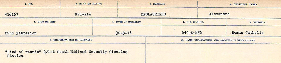 Circumstances of death registers