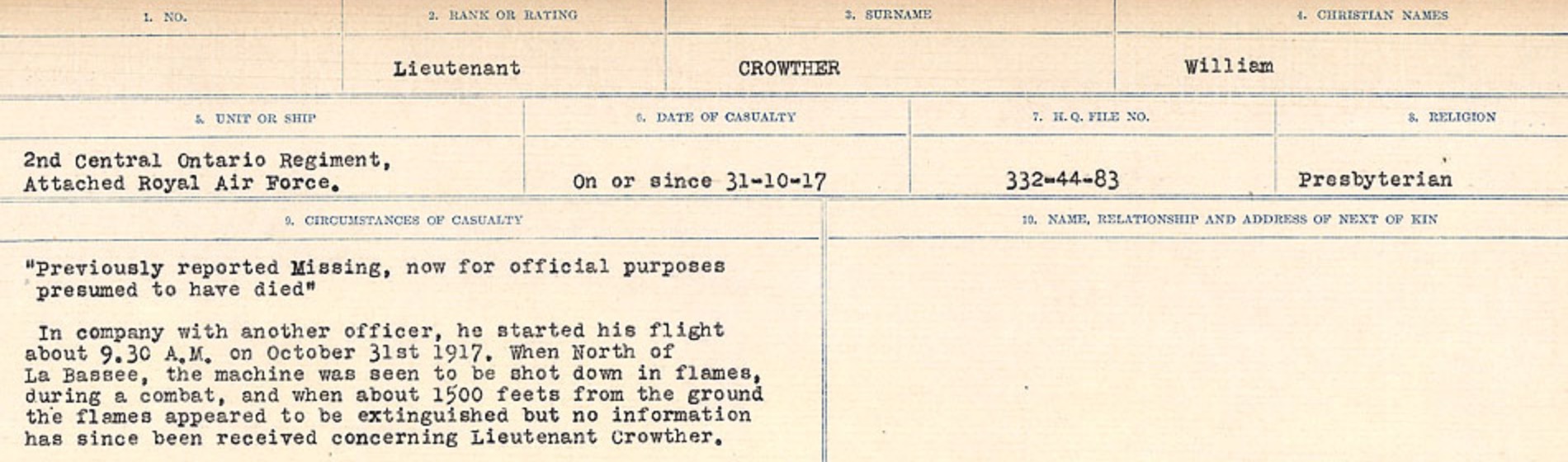Circumstances of death registers