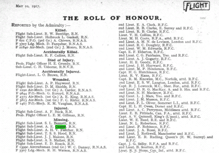 Roll of honour