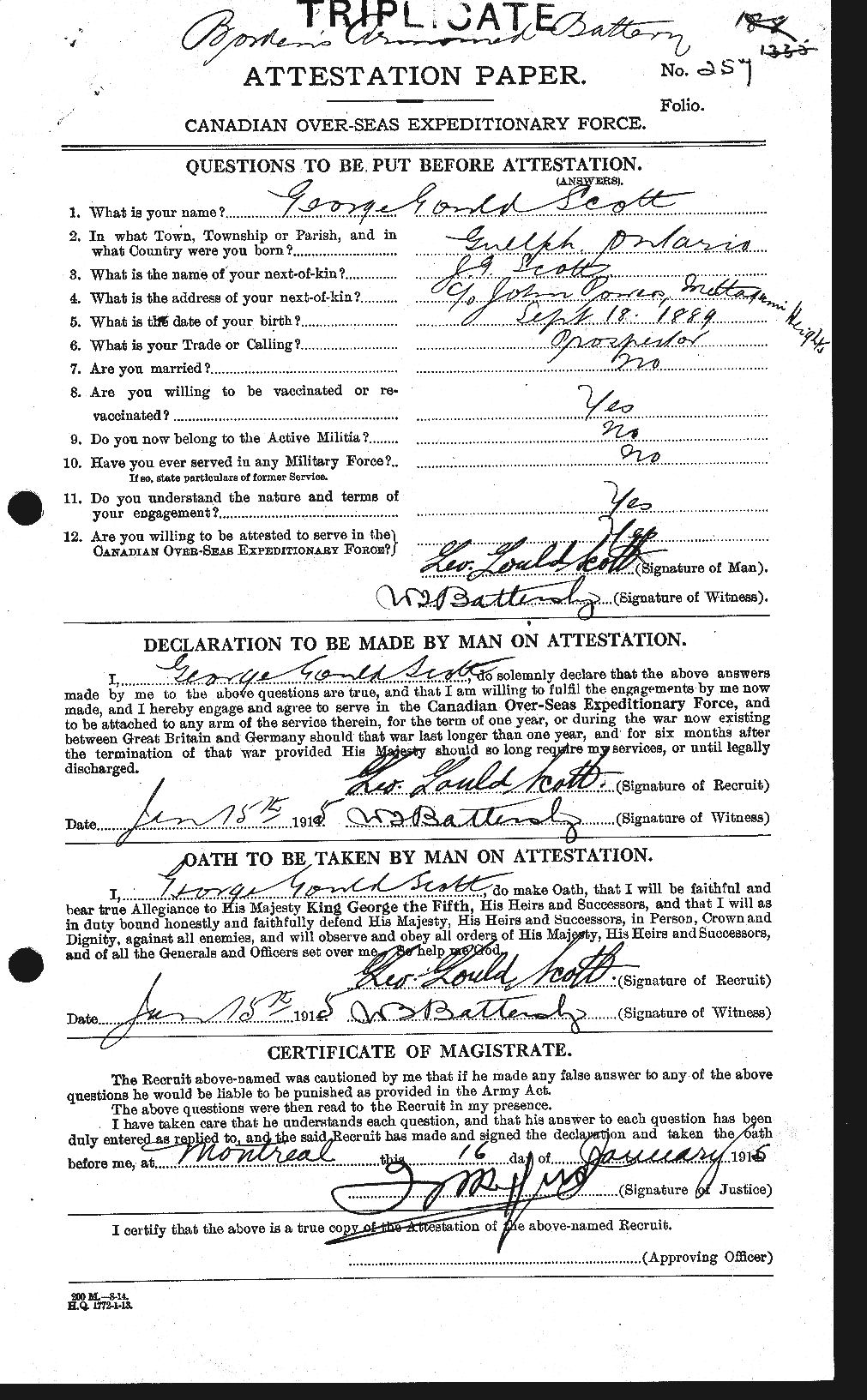 Attestation Paper (page 1)