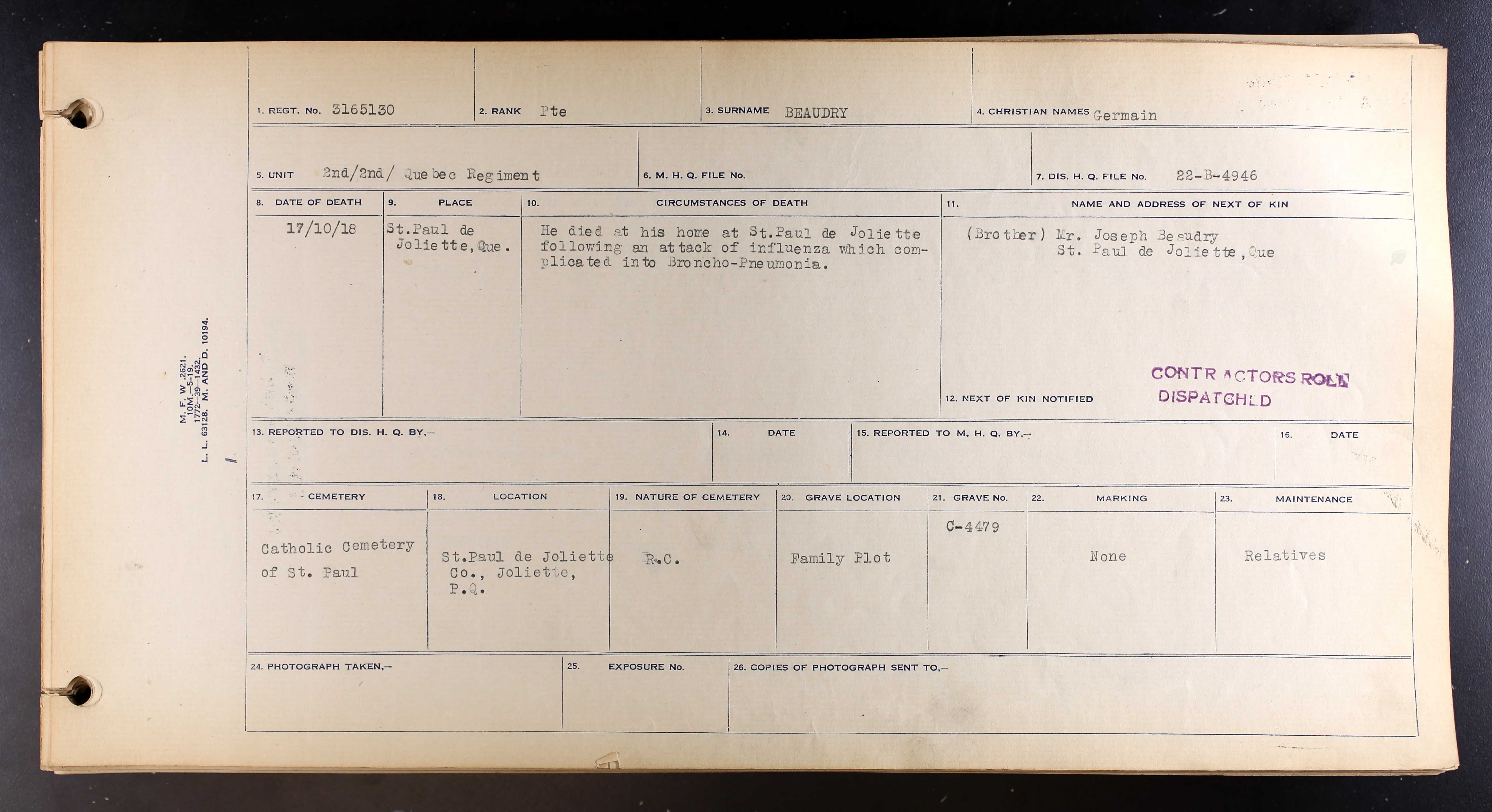 Circumstances of death registers